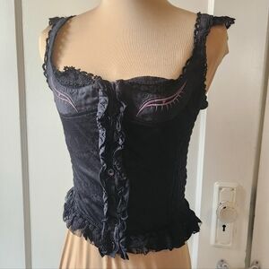 h.Naoto GRAMM *From Japan* Corset Eye Top Shirring Visual Kei Mori Lolita EGL